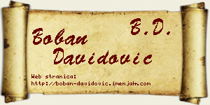 Boban Davidović vizit kartica